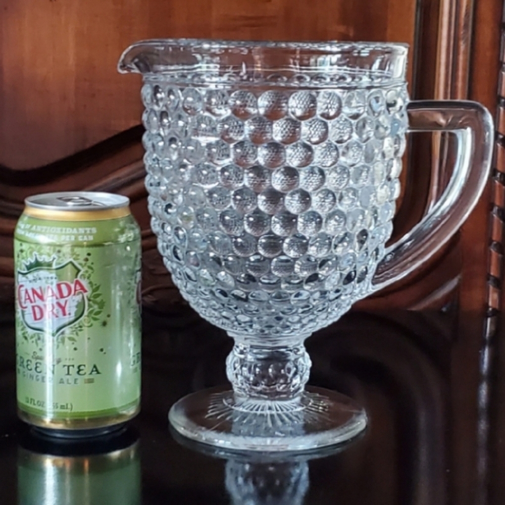 Vntg 40oz Ivima Clear Hobnail / Bubbles Pitcher